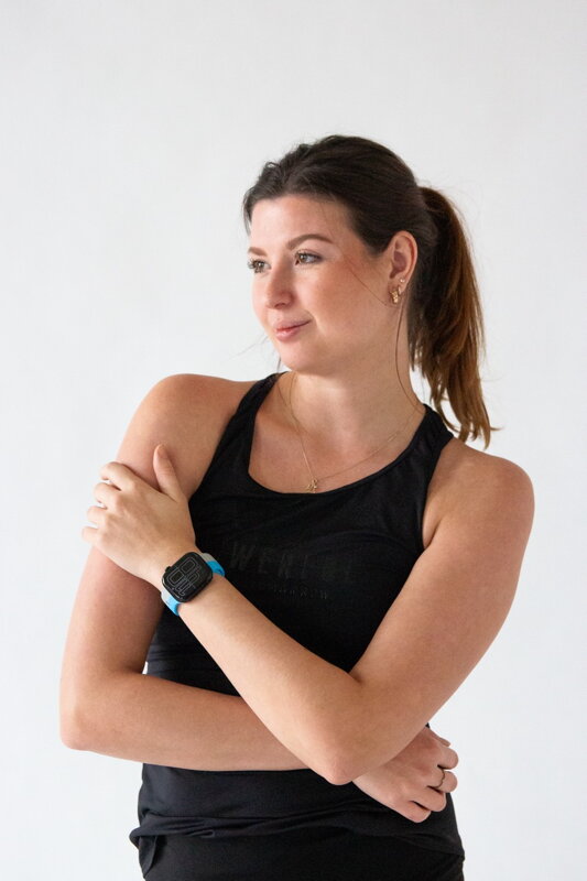 Correa deportiva premium del Apple Watch Azul/Gris