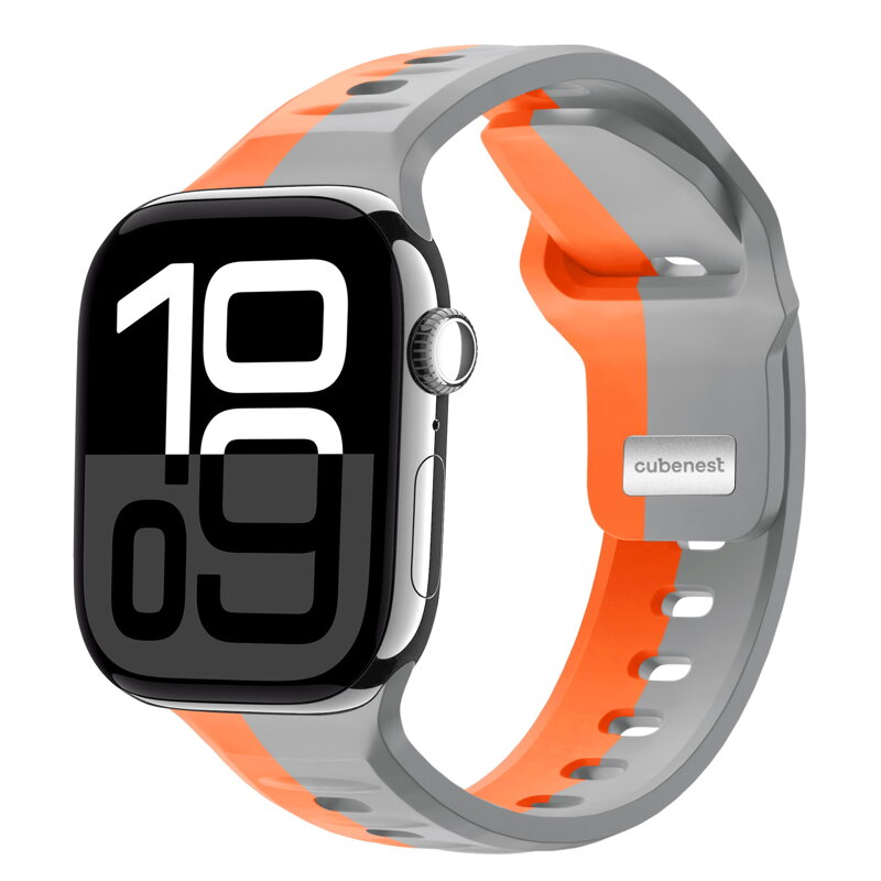Correa deportiva premium del Apple Watch Naranja/Gris