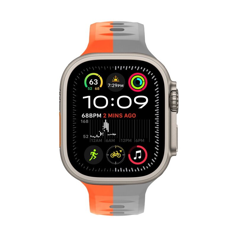 Correa deportiva premium del Apple Watch Naranja/Gris