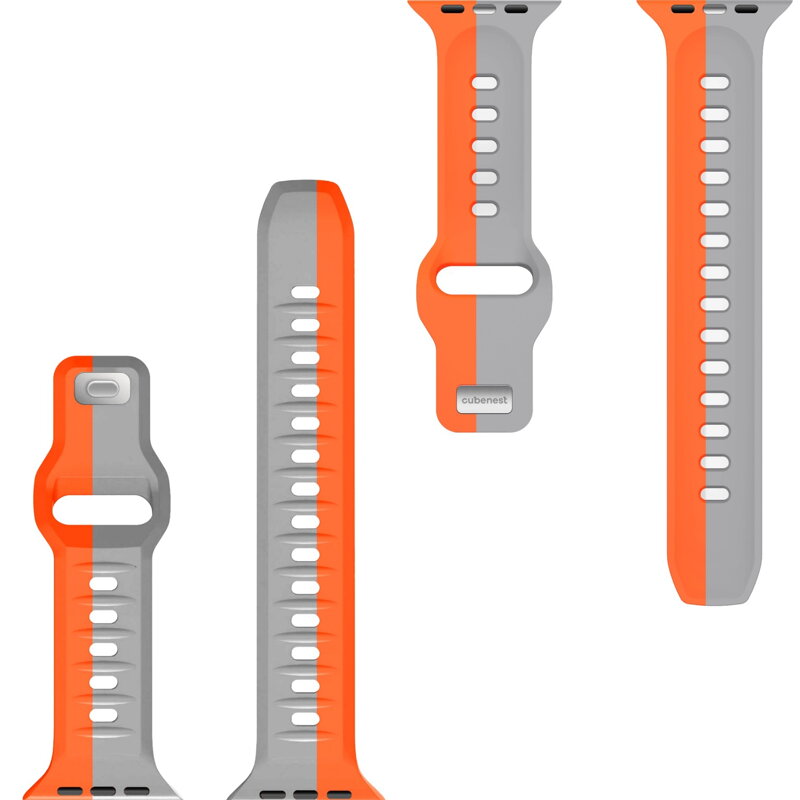 Correa deportiva premium del Apple Watch Naranja/Gris