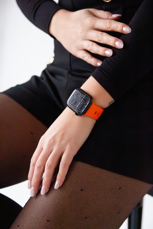 Correa deportiva premium del Apple Watch Naranja