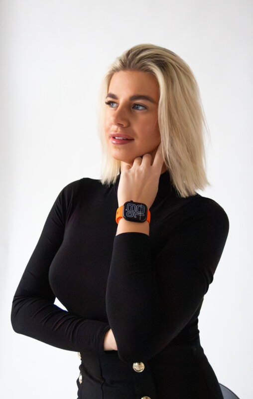 Correa deportiva premium del Apple Watch Naranja