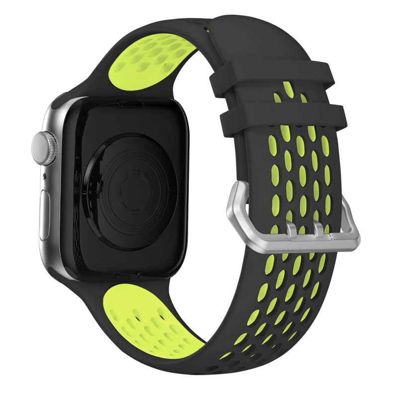 Correa deportiva del Apple Watch Negro/Amarillo
