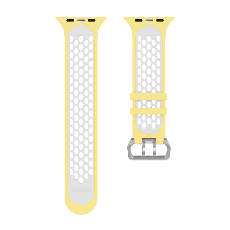 Correa deportiva del Apple Watch Amarillo/Blanco