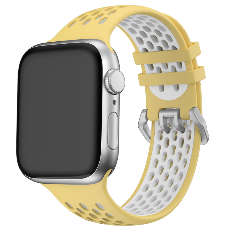 Correa deportiva del Apple Watch Amarillo/Blanco