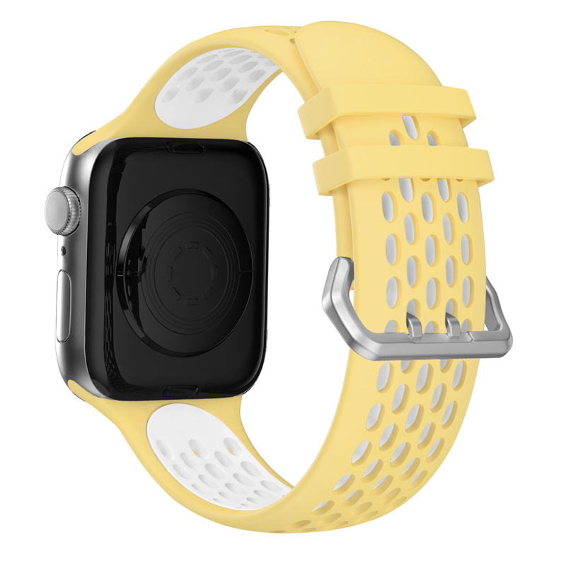 Correa deportiva del Apple Watch Amarillo/Blanco