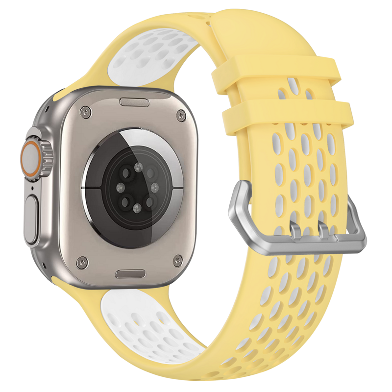 Correa deportiva del Apple Watch Amarillo/Blanco