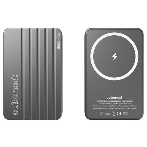 Cubenest Batería inalámbrica magnética 5000 mAh S1B1 gris