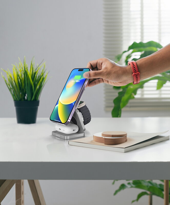 Cubenest El cargador plegable inalámbrico magnético 3 en 1 S312 Pro gris