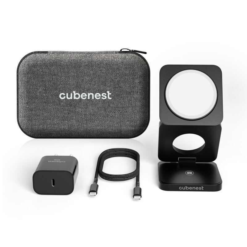 Cubenest El cargador plegable inalámbrico magnético 3 en 1 S312 Pro negro