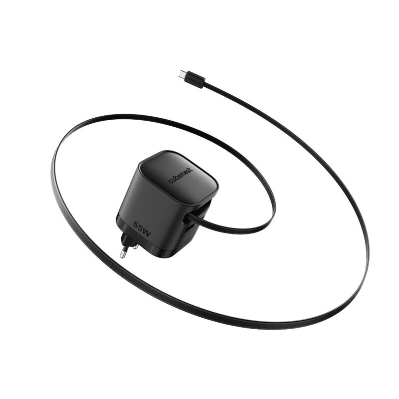 Cubenest Cargador  GaN con cable 65 W S3D2