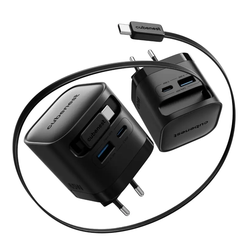 Cubenest GaN nabíječka s kabelem 65W S3D2
