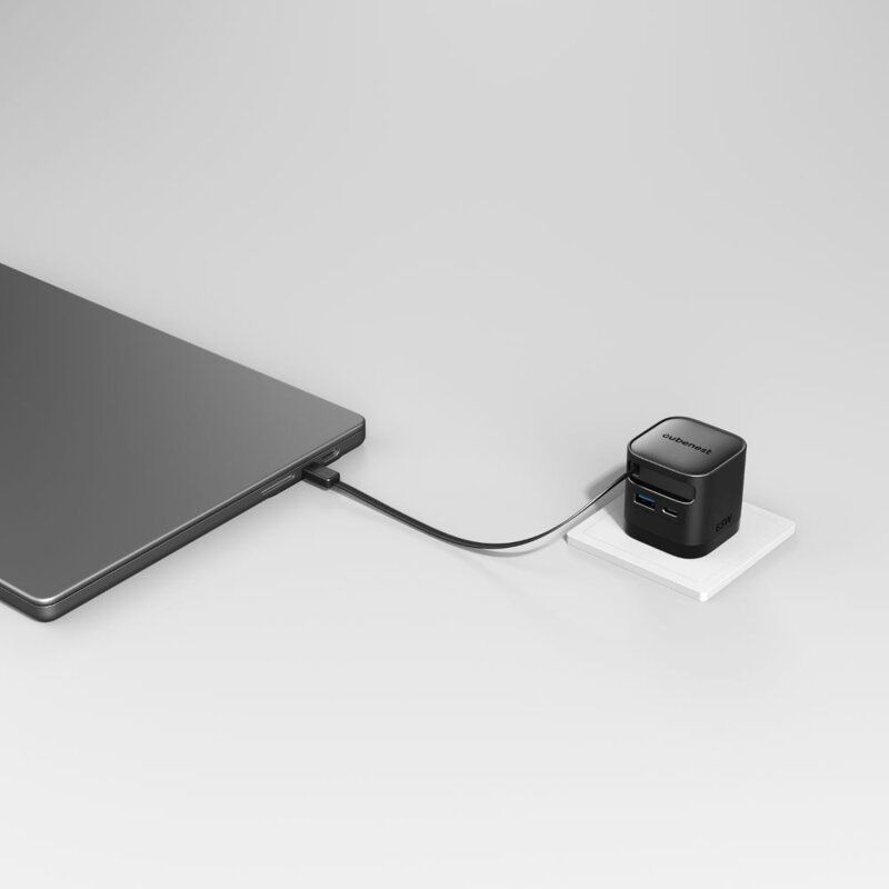 Cubenest Cargador  GaN con cable 65 W S3D2