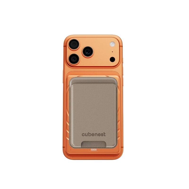Cubenest Qi2 Batería inalámbrica magnética SlimDual 5000 mAh SQ1B3D naranja