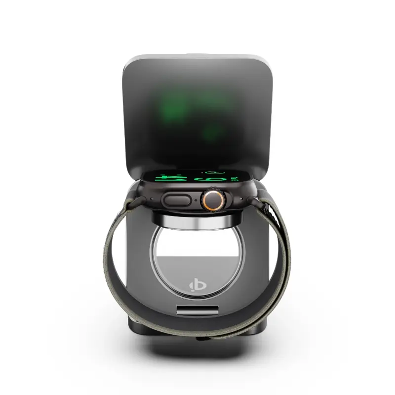 Cubenest El Qi2.2 cargador plegable inalámbrico magnético 3 en 1 SQ312 Ultra gris