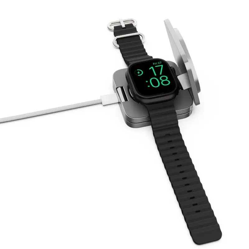 Cubenest El Qi2.2 cargador plegable inalámbrico magnético 3 en 1 SQ312 Ultra gris