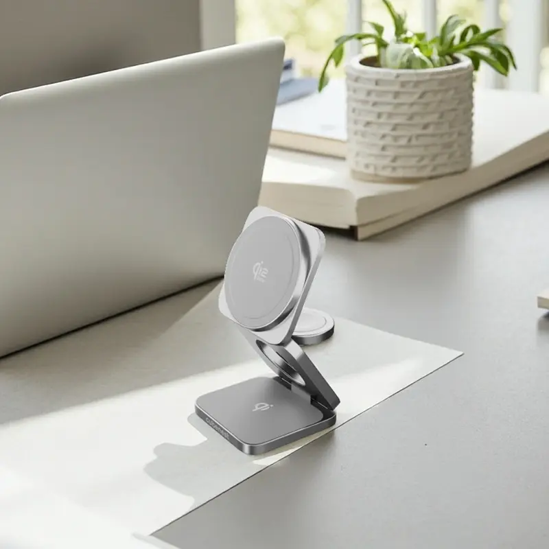 Cubenest El Qi2.2 cargador plegable inalámbrico magnético 3 en 1 SQ312 Ultra gris