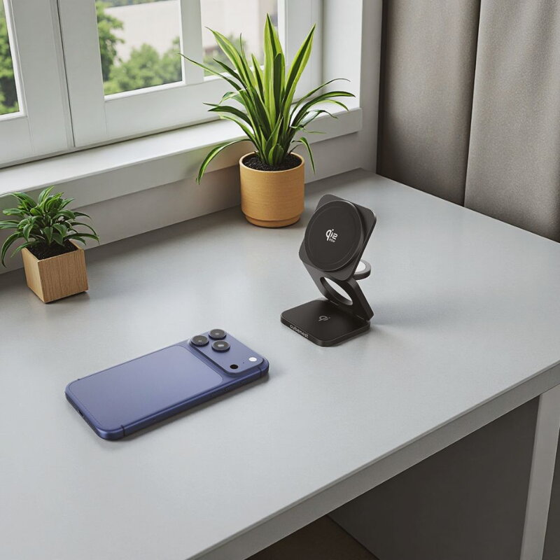 Cubenest El Qi2.2 cargador plegable inalámbrico magnético 3 en 1 SQ312 Ultra negro