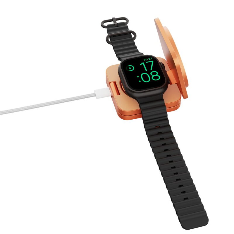 Cubenest El Qi2.2 cargador plegable inalámbrico magnético 3 en 1 SQ312 Ultra naranja