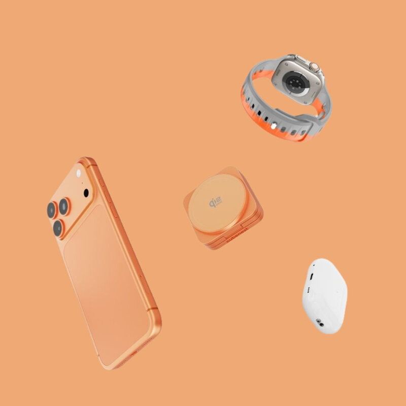 Cubenest El Qi2.2 cargador plegable inalámbrico magnético 3 en 1 SQ312 Ultra naranja