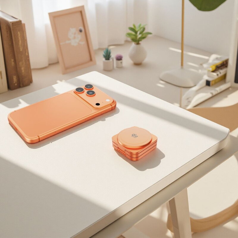 Cubenest El Qi2.2 cargador plegable inalámbrico magnético 3 en 1 SQ312 Ultra naranja