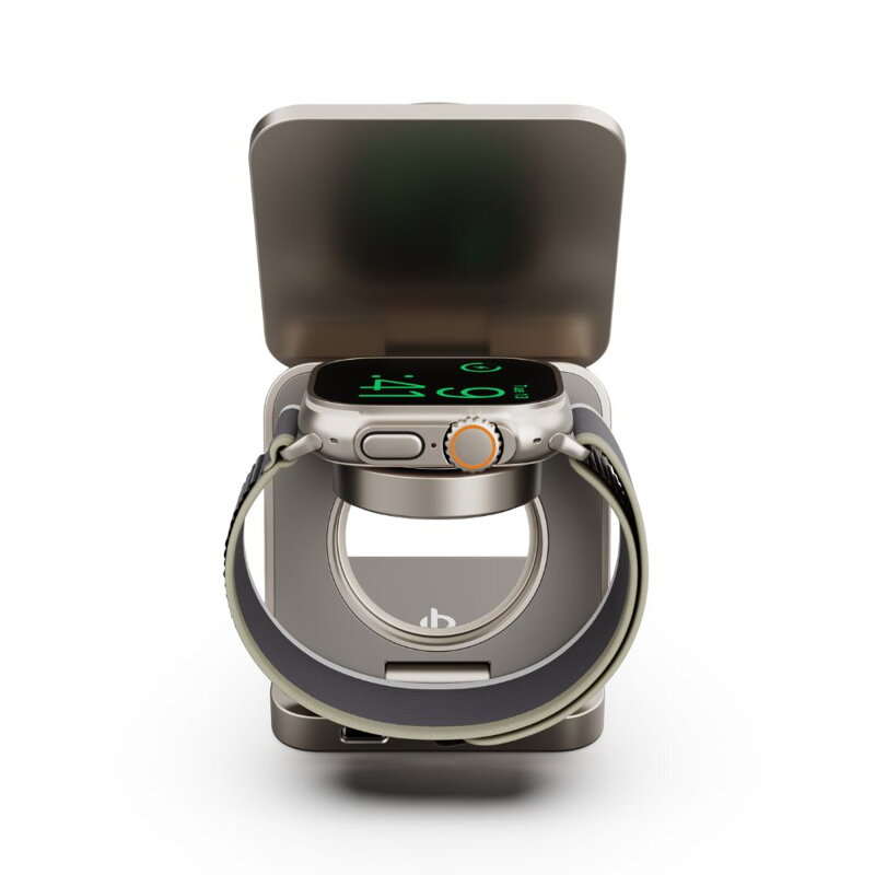 Cubenest El Qi2.2 cargador plegable inalámbrico magnético 3 en 1 SQ312 Pro titanio