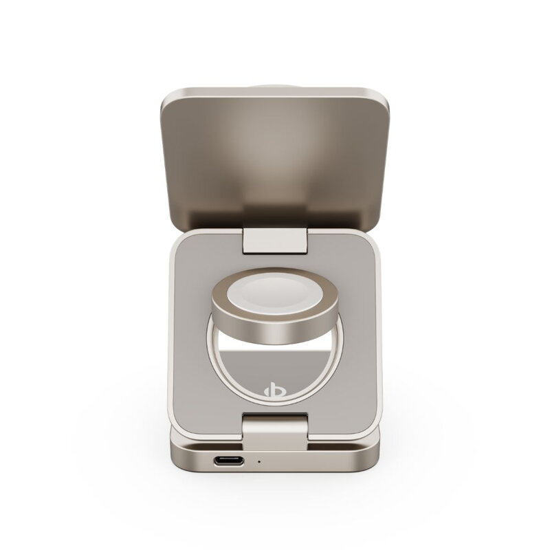 Cubenest El Qi2.2 cargador plegable inalámbrico magnético 3 en 1 SQ312 Pro titanio