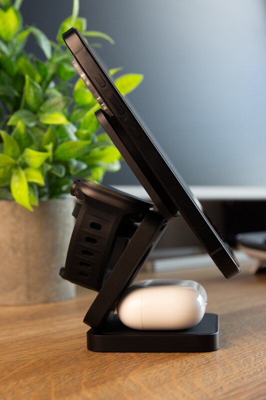 Cubenest El Qi2.2 cargador plegable inalámbrico magnético 3 en 1 SQ312 Pro negro