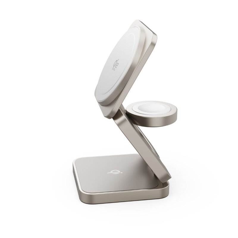 Cubenest El Qi2.2 cargador plegable inalámbrico magnético 3 en 1 SQ312 Pro titanio