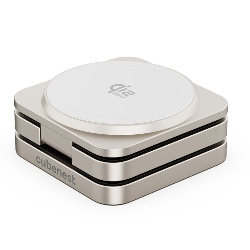 Cubenest El Qi2.2 cargador plegable inalámbrico magnético 3 en 1 SQ312 Pro titanio