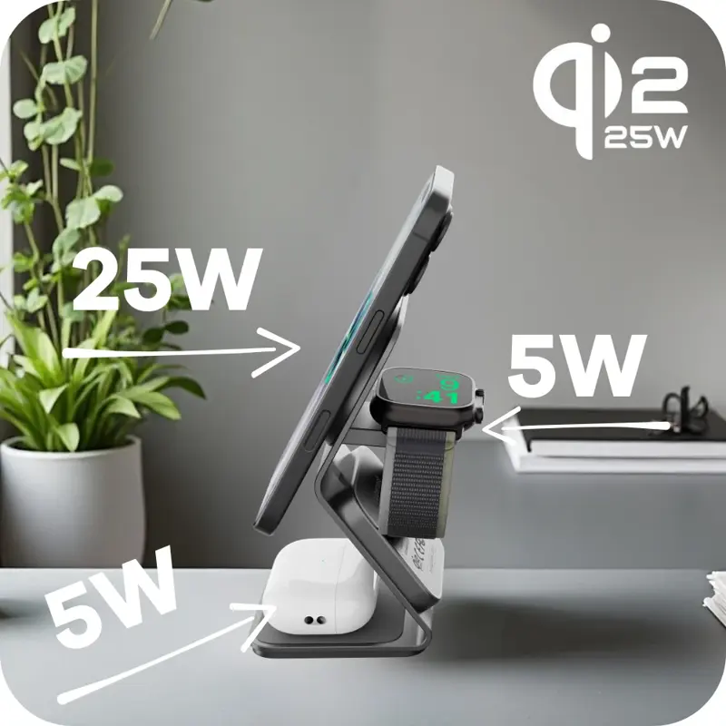 Qi2.2 Cargador MagSafe 3 en 1