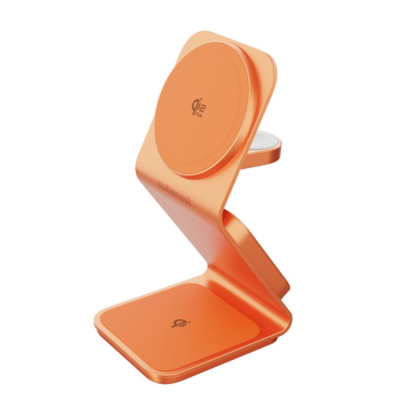 Cubenest El Qi2.2 cargador inalámbrico magnético 3 en 1 SQ314 naranja