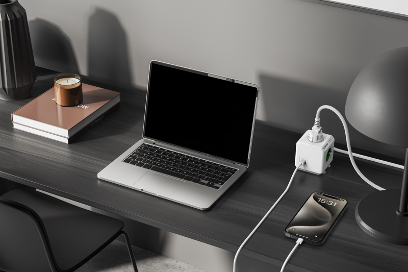 Cubenest PowerCube Extended USB A+C PD 20 W 1,5 m zelená