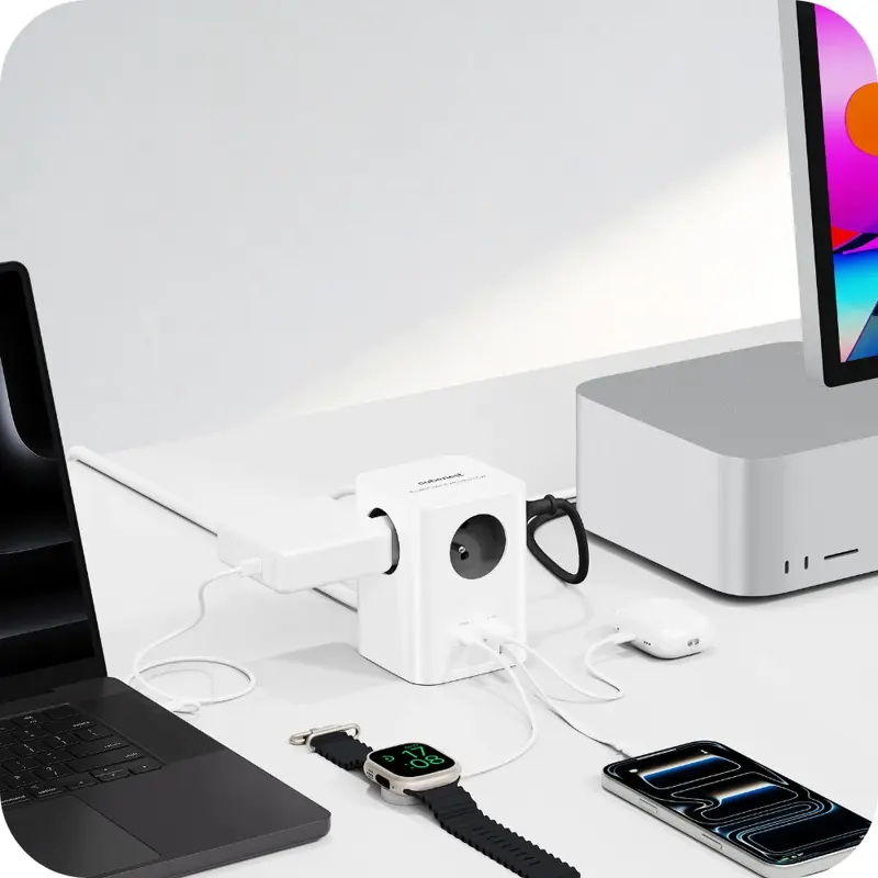 Cubenest PowerCube Extended USB A+C PD 30 W 1,5 m šedá