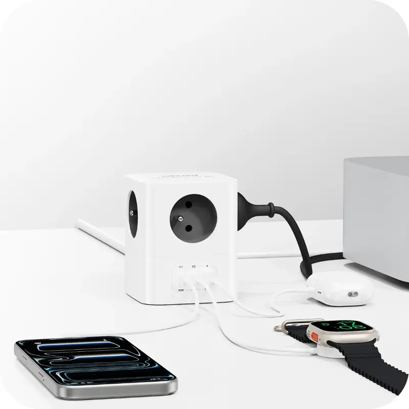 Cubenest PowerCube Extended USB A+C PD 30 W 1,5 m šedá Cubenest PowerCube Extended USB A+C PD 30 W 1,5 m šedá
