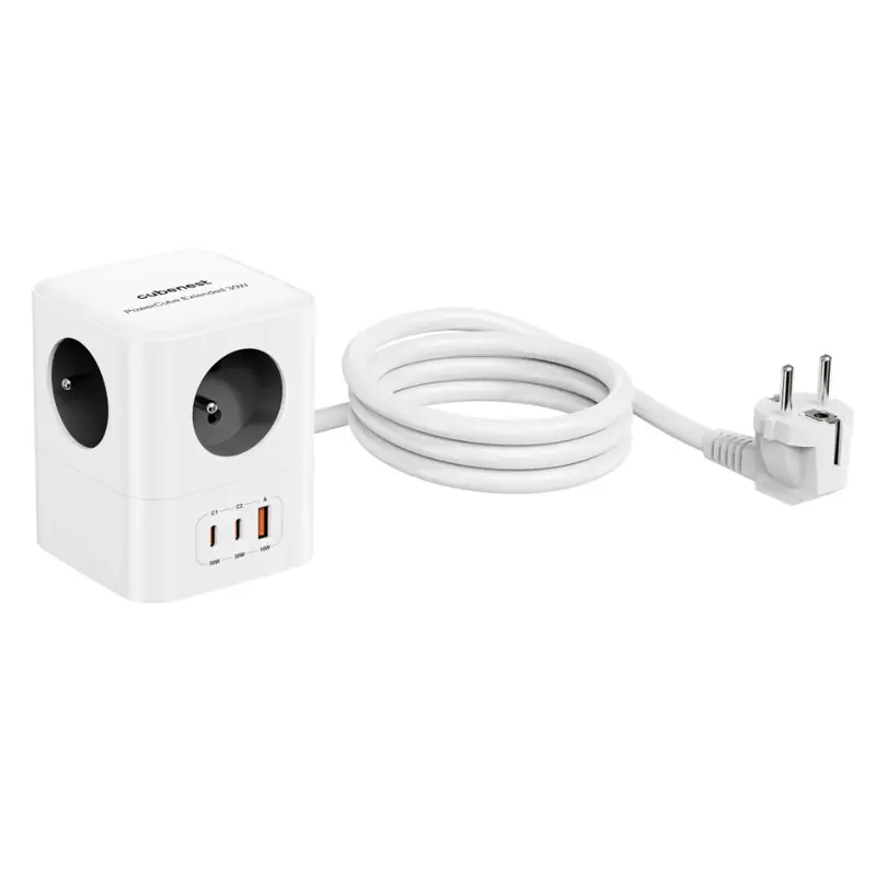 Cubenest PowerCube Extended USB A+C PD 30 W 1,5 m šedá Cubenest PowerCube Extended USB A+C PD 30 W 1,5 m šedá