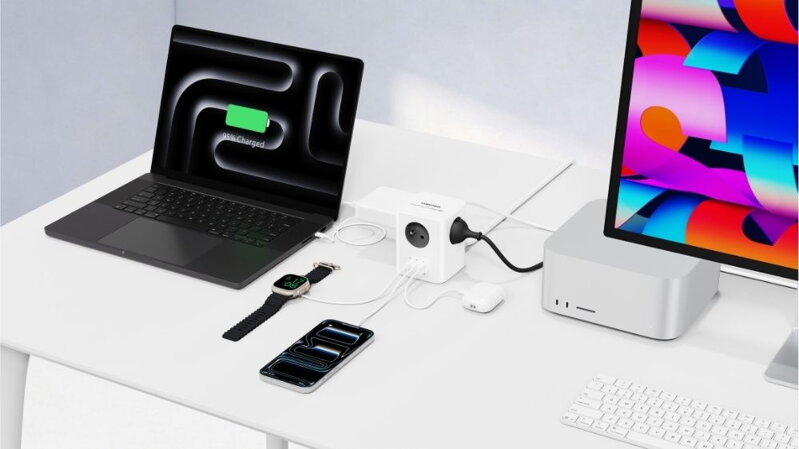 Cubenest PowerCube Extended USB A+C PD 30 W 1,5 m šedá