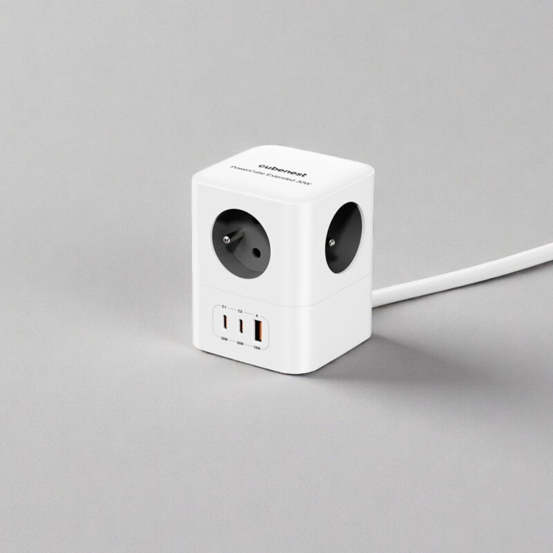 Cubenest PowerCube Extended USB A+C PD 30 W 1,5 m šedá