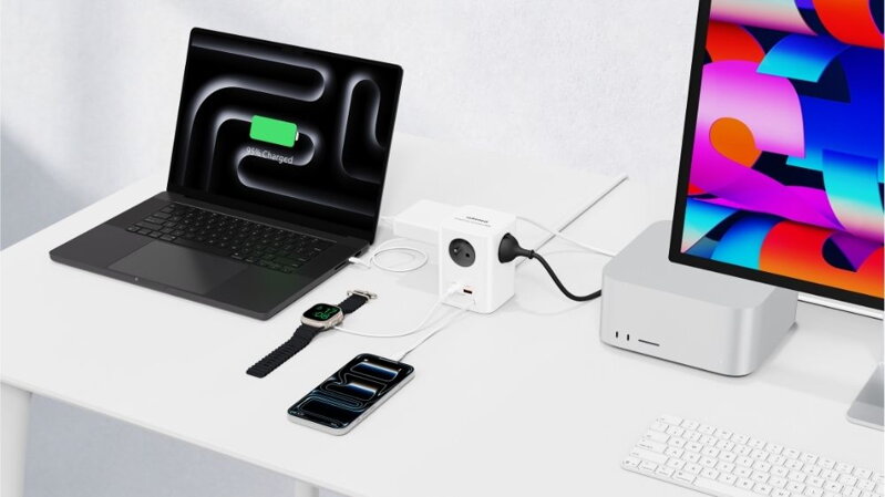 Cubenest PowerCube Extended USB A+C PD 65 W USB-C kabel 1,5 m