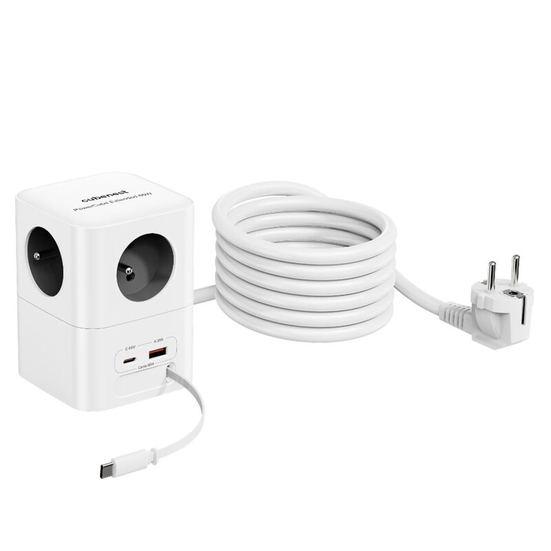 Cubenest PowerCube Extended USB A+C PD 65 W USB-C kabel 3 m