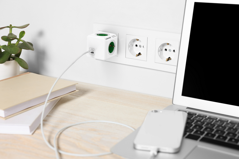 Cubenest PowerCube Original USB A+C PD 20 W Tipo F verde