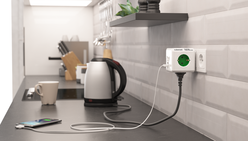 Cubenest PowerCube Original USB A+C PD 20 W Tipo F verde