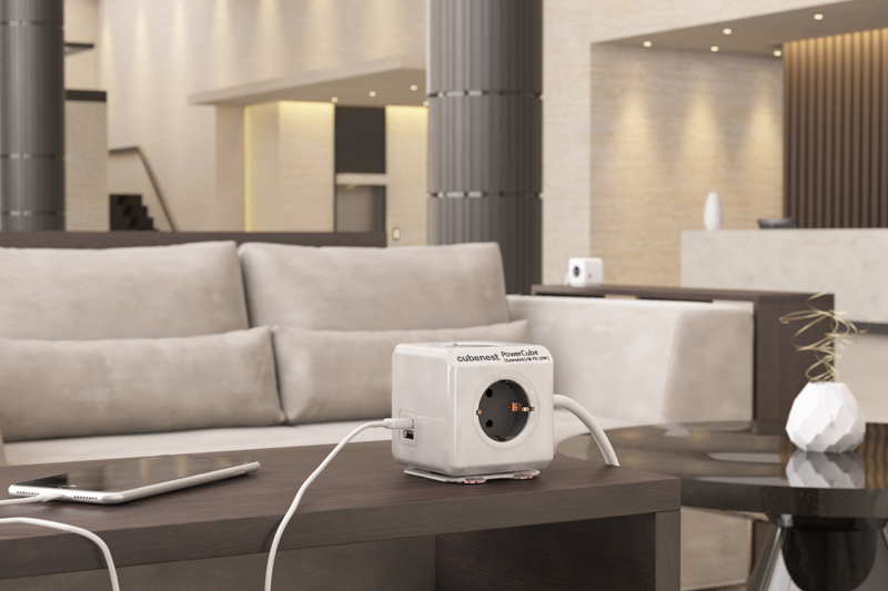 Cubenest PowerCube Extended USB A+C PD 20 W Tipo F gris