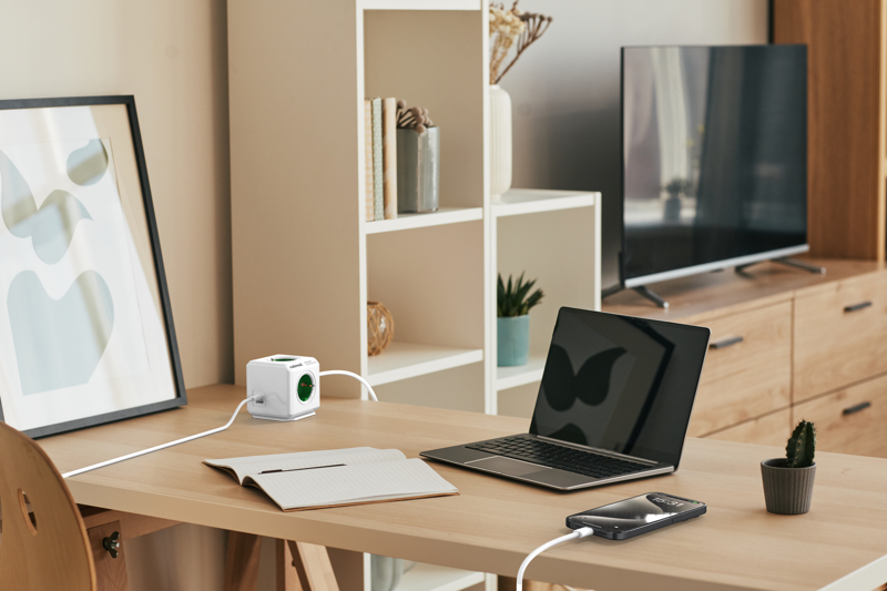 Cubenest PowerCube Extended USB A+C PD 20 W Tipo F verde