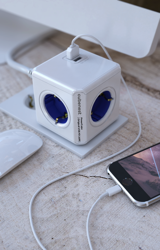 Cubenest PowerCube Original USB A+C PD 20 W Tipo F azul