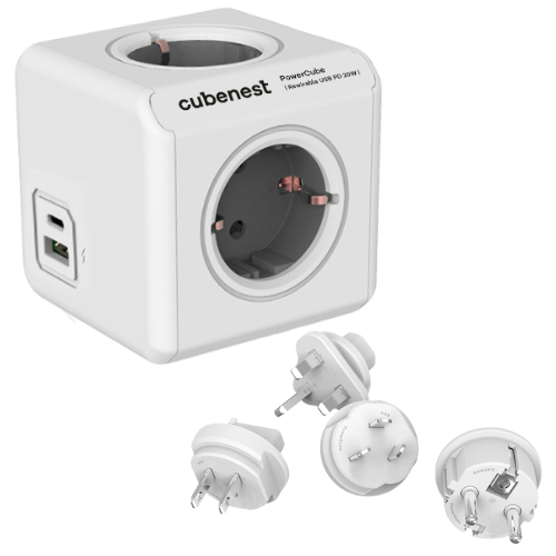 Cubenest PowerCube Rewirable USB A+C PD 20 W Tipo F gris