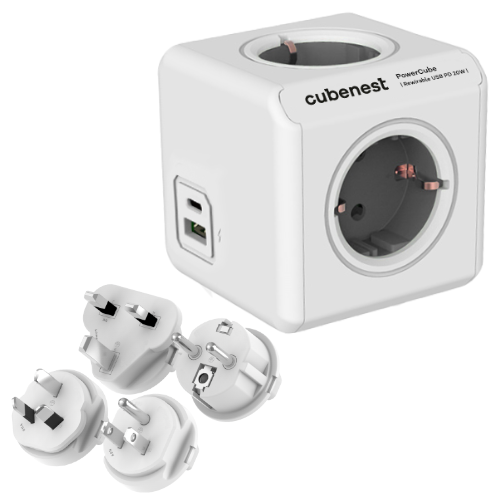 Cubenest PowerCube Rewirable USB A+C PD 20 W Tipo F gris